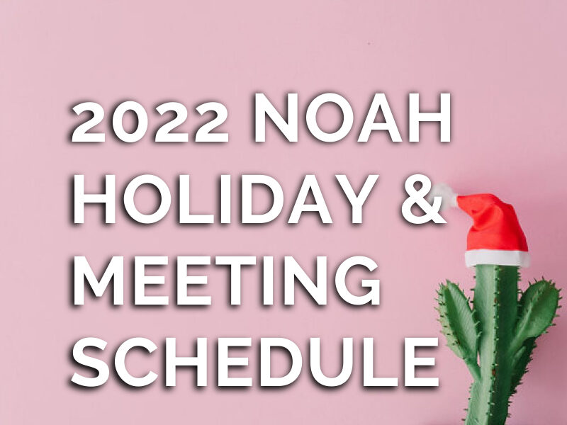 2022 NOAH Holiday Calendar